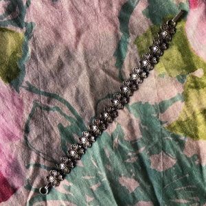 Sterling silver plumeria bracelet.